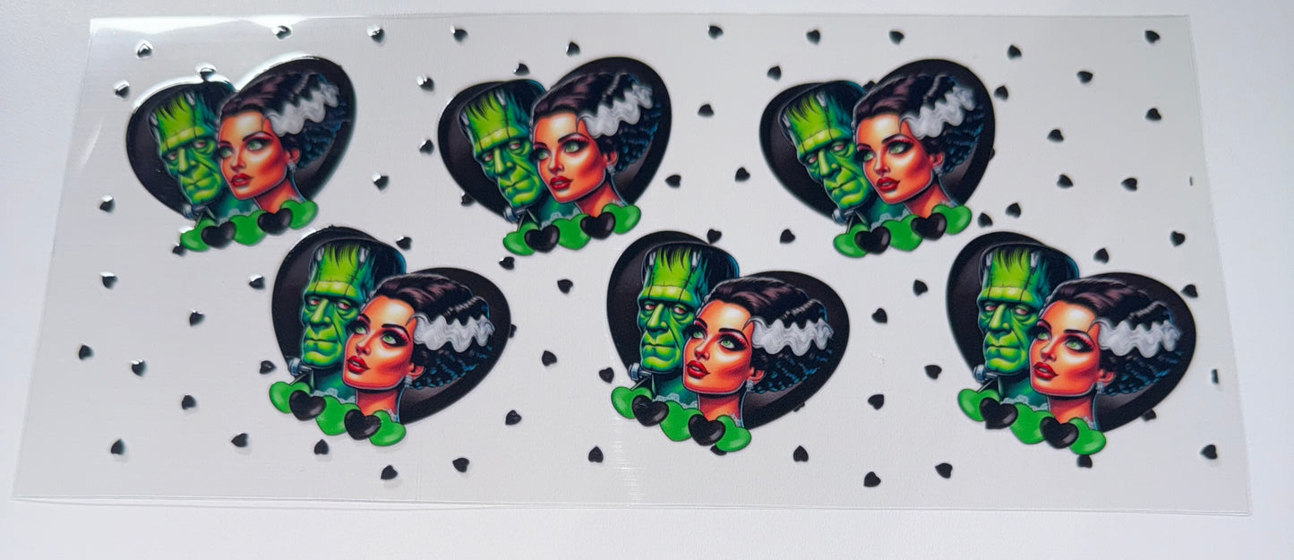 Green Monster & Girlfriend - 16oz UV DTF Cup Wrap