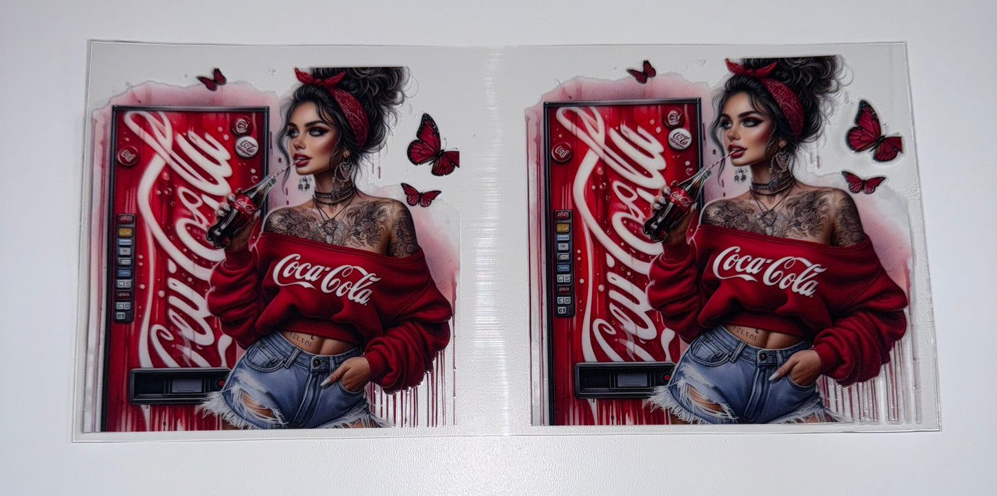 Cola Girl - 16oz UV DTF Cup Wraps