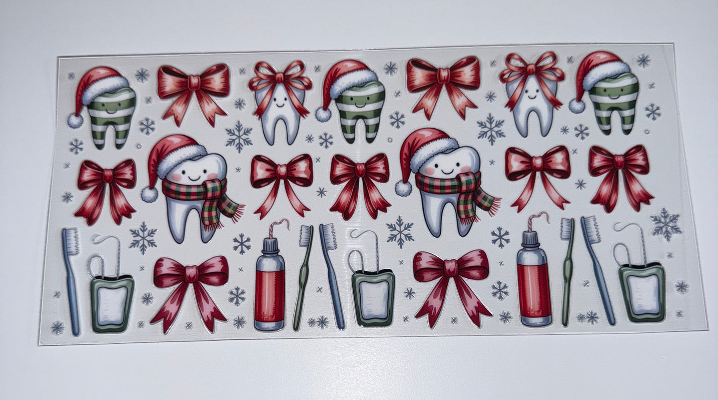 Dental Christmas - 16oz UV DTF Cup Wraps