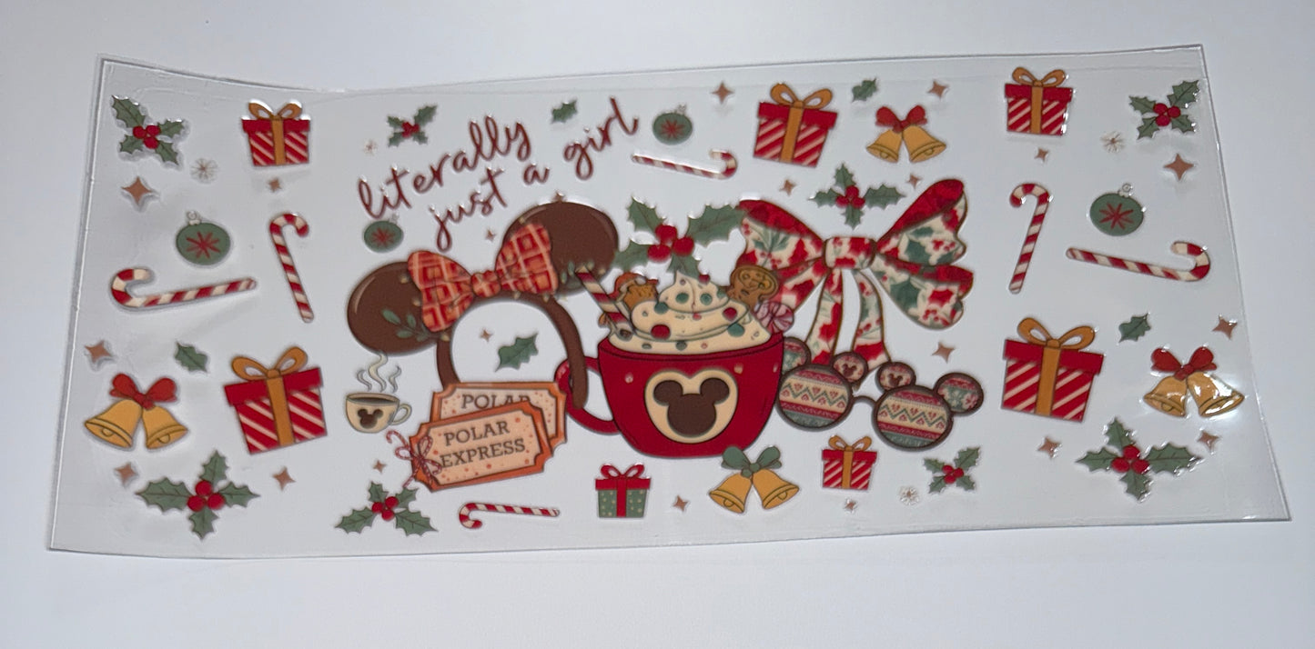 Just a Girl - 16oz UV DTF Cup Wrap