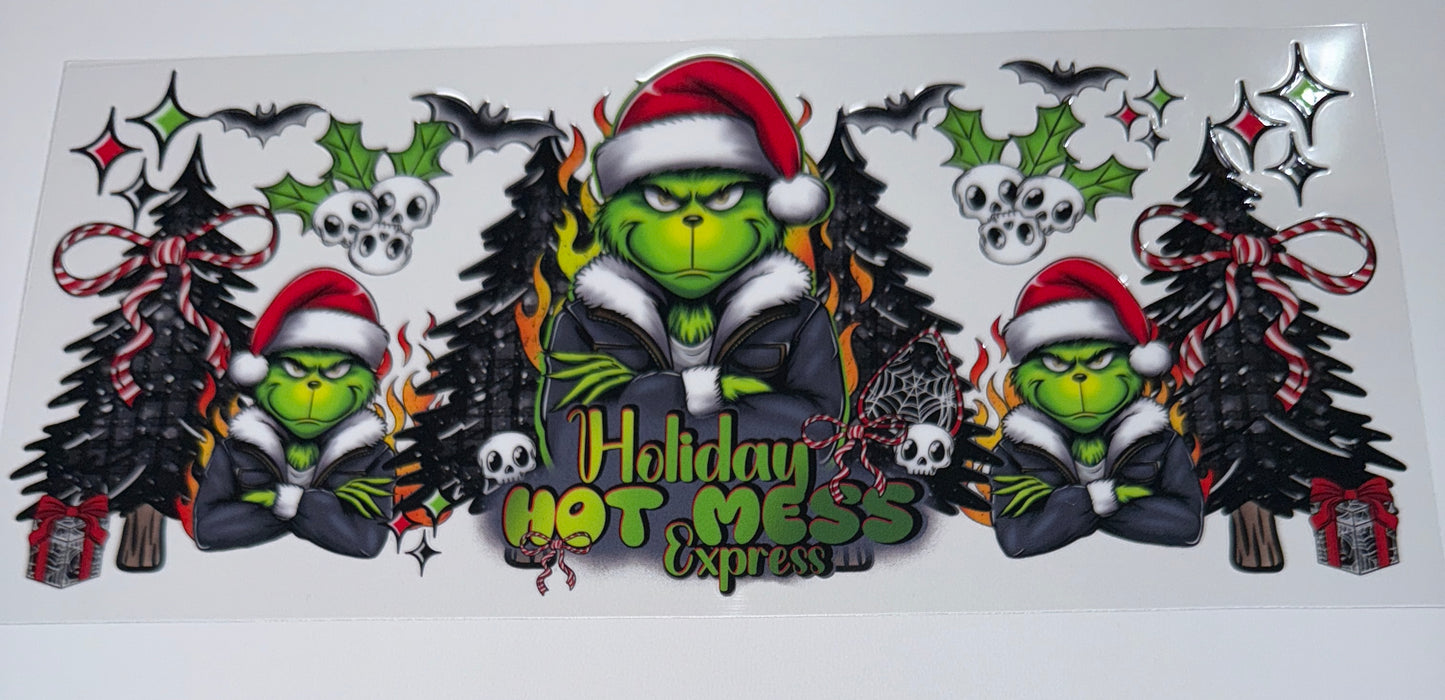 Holiday Hot mess Express - 16oz UV DTF Cup Wrap