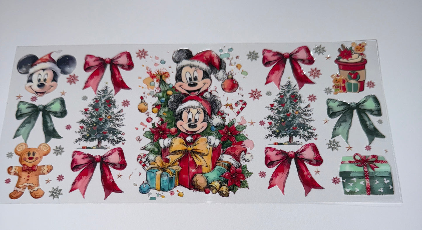 Mouse Christmas Coquette - 16oz UV DTF Cup Wrap