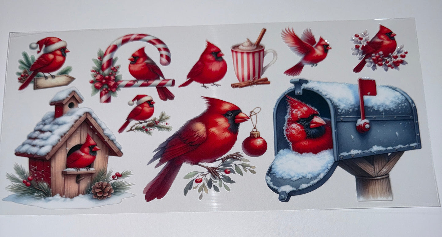 Red Cardinal - 16oz UV DTF Cup Wrap