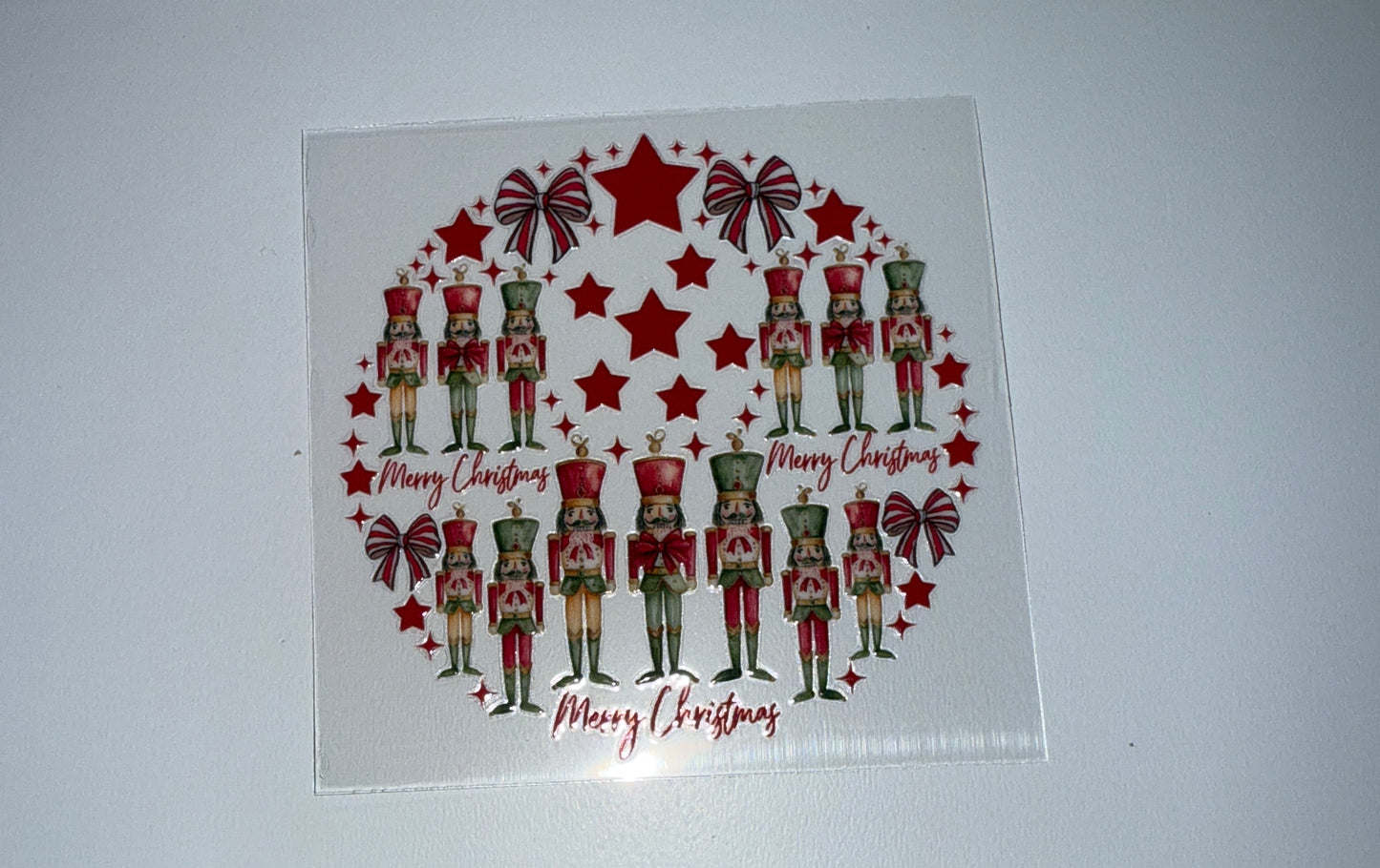 Soldier Merry Christmas - Circle Ornament Decal