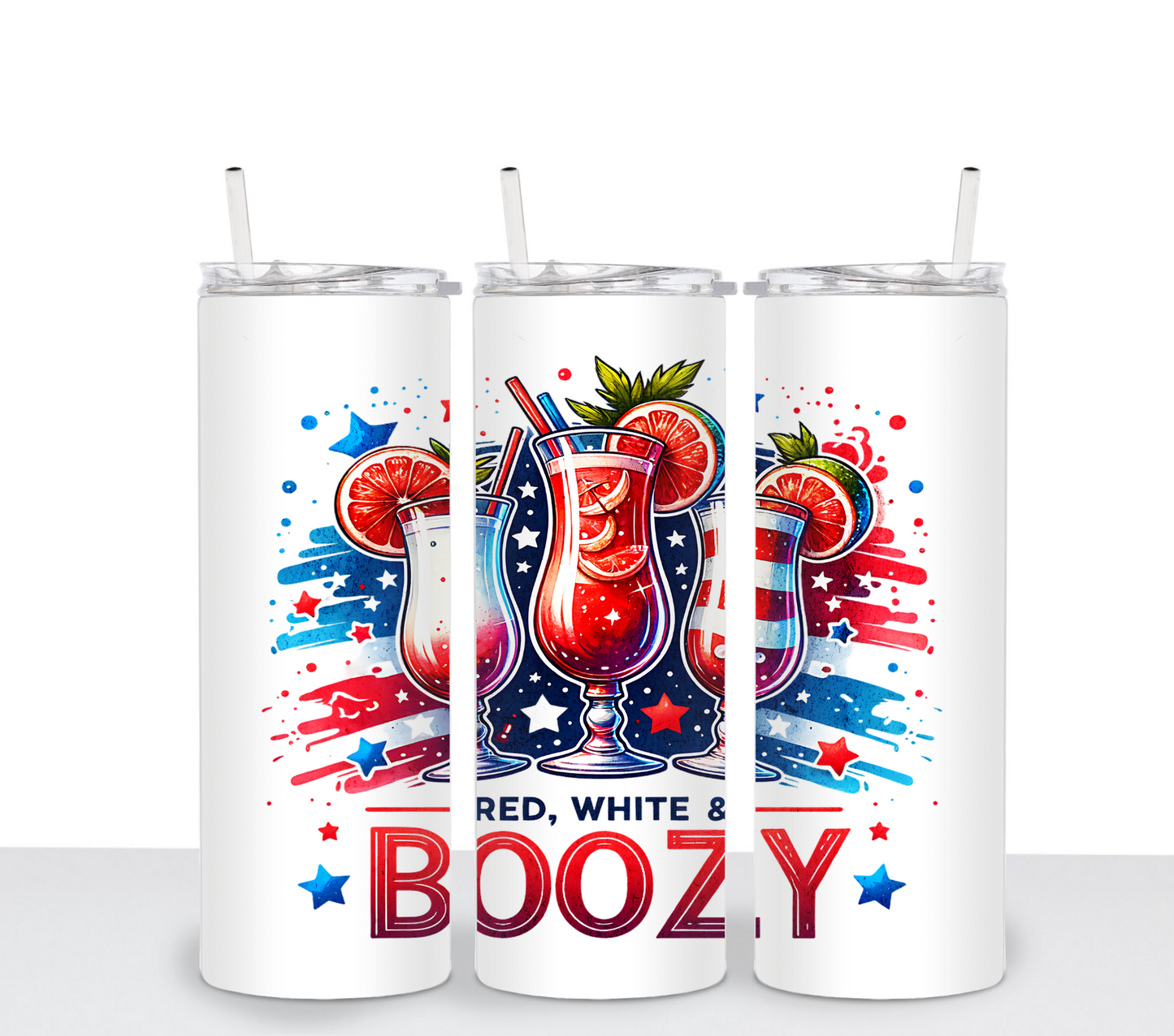 Red White Boozy Sublimation Transfer