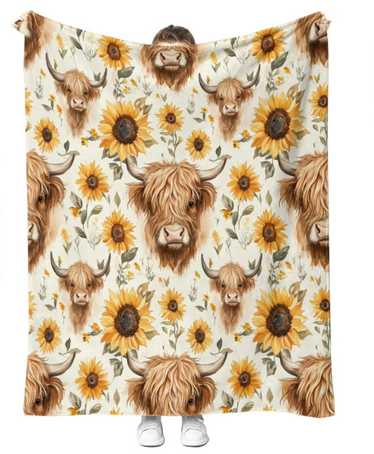 Sunflower Cow 60in x 80in Blanket