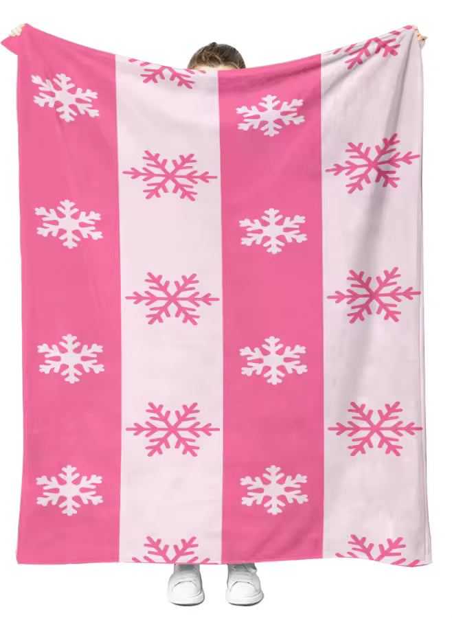 60in x 80in Pink Snowflake