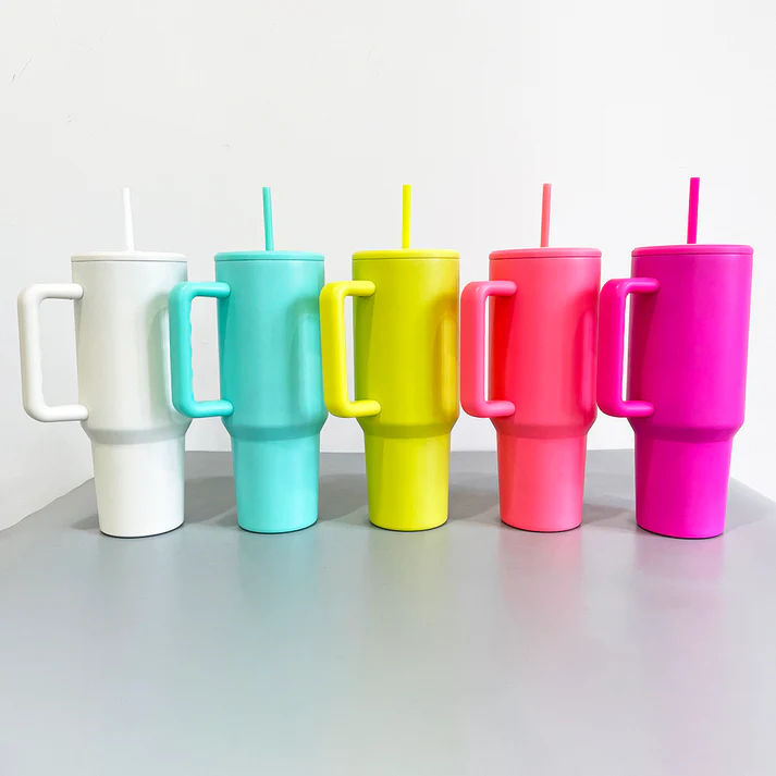 40 oz Colored Tumbler with Colored Straw