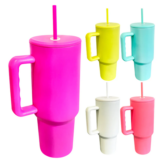 40 oz Colored Tumbler with Colored Straw
