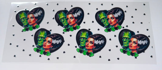 Green Monster & Girlfriend - 16oz UV DTF Cup Wrap