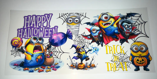 Happy Halloween Yellow Guy - 16oz UV DTF Cup Wrap