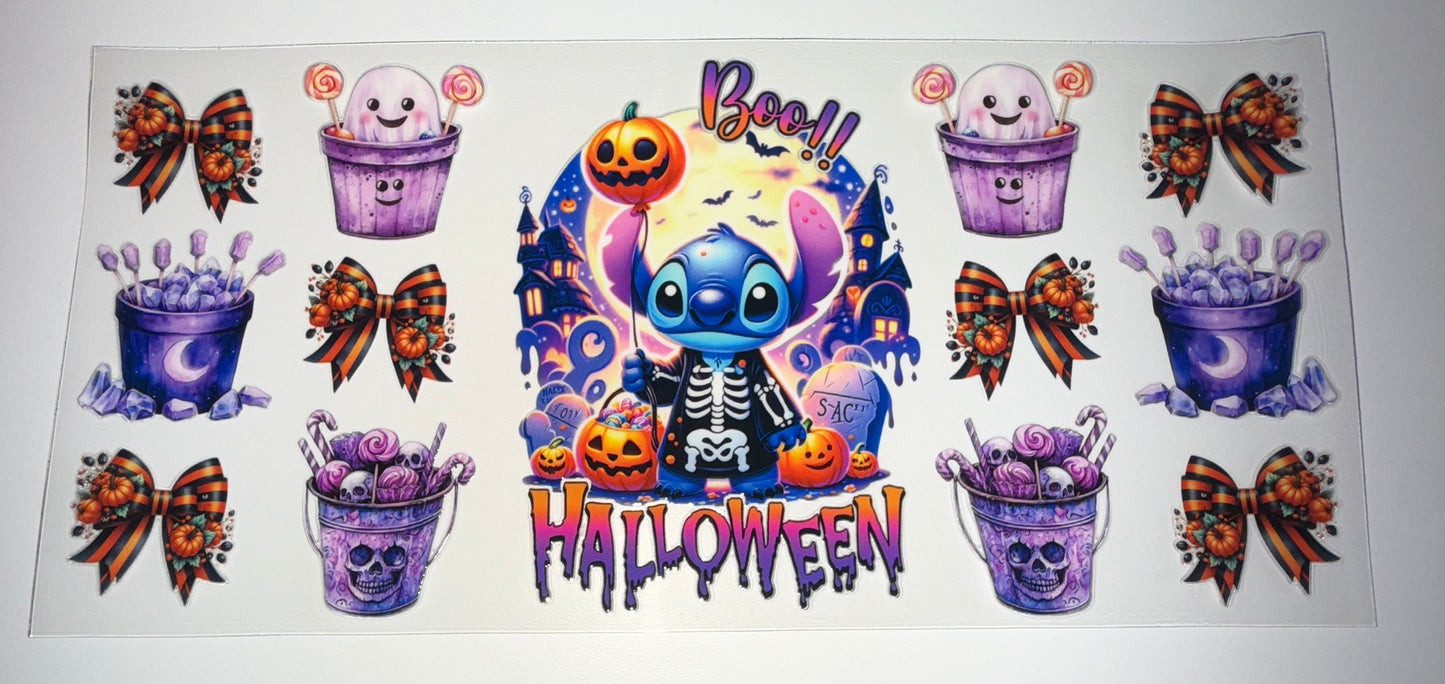 Boo Halloween Blue Guy - 16oz UV DTF Cup Wrap