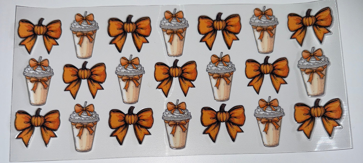 Pumpkin Drink Coquette - 16oz UV DTF Cup Wraps