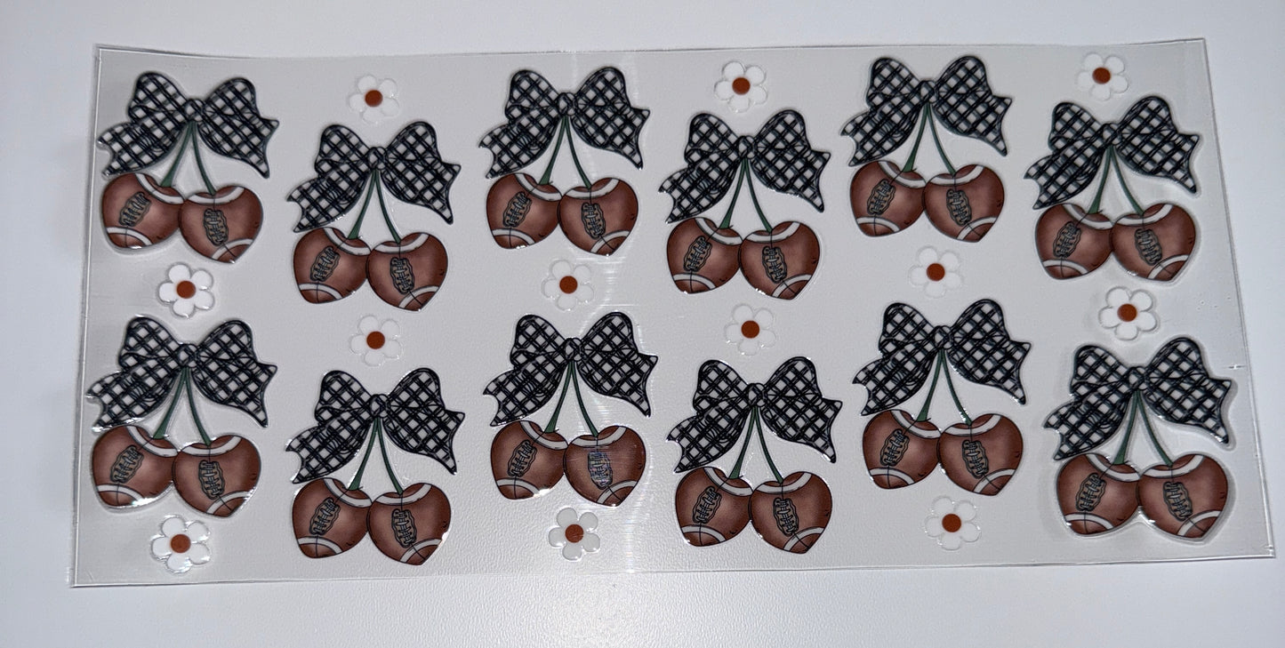 Football Cherry - 16oz UV DTF Cup Wraps