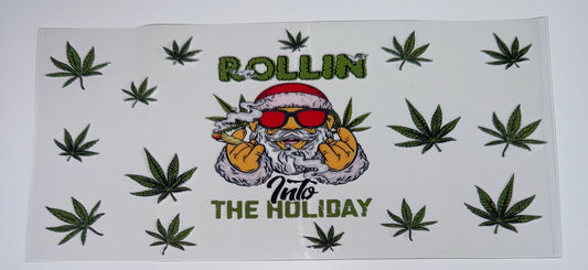 Rollin into the Holidays - 16oz UV DTF Cup Wraps