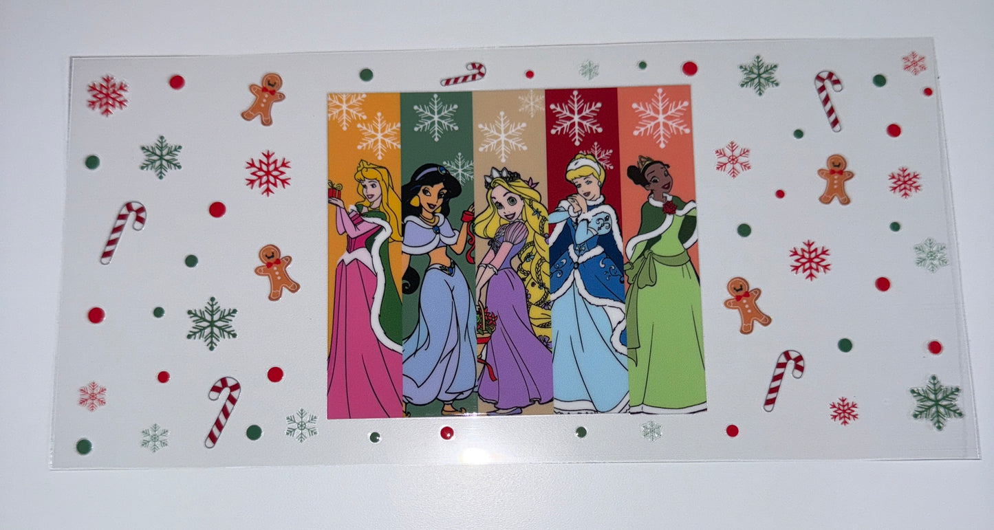 Princess Christmas - 16oz UV DTF Cup Wraps