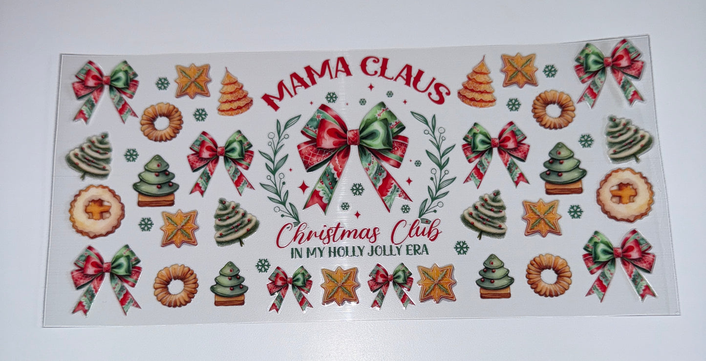 Mama Claus - 16oz UV DTF Cup Wraps