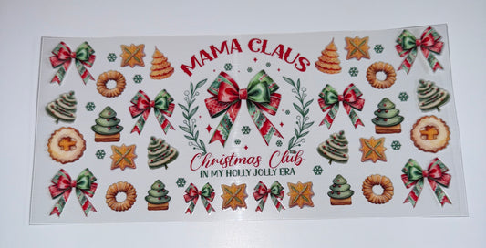 Mama Claus - 16oz UV DTF Cup Wraps