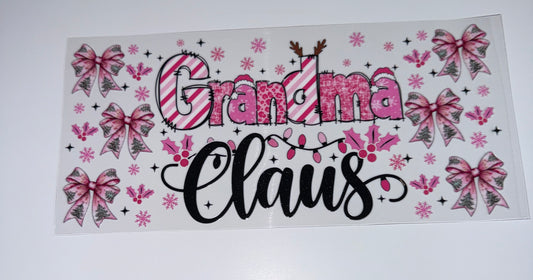 Grandma Claus - 16oz UV DTF Cup Wraps