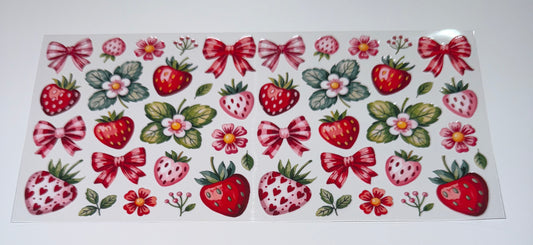 Strawberries - 16oz UV DTF Cup Wrap