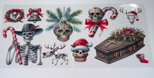 Skull Christmas - 16oz UV DTF Cup Wrap