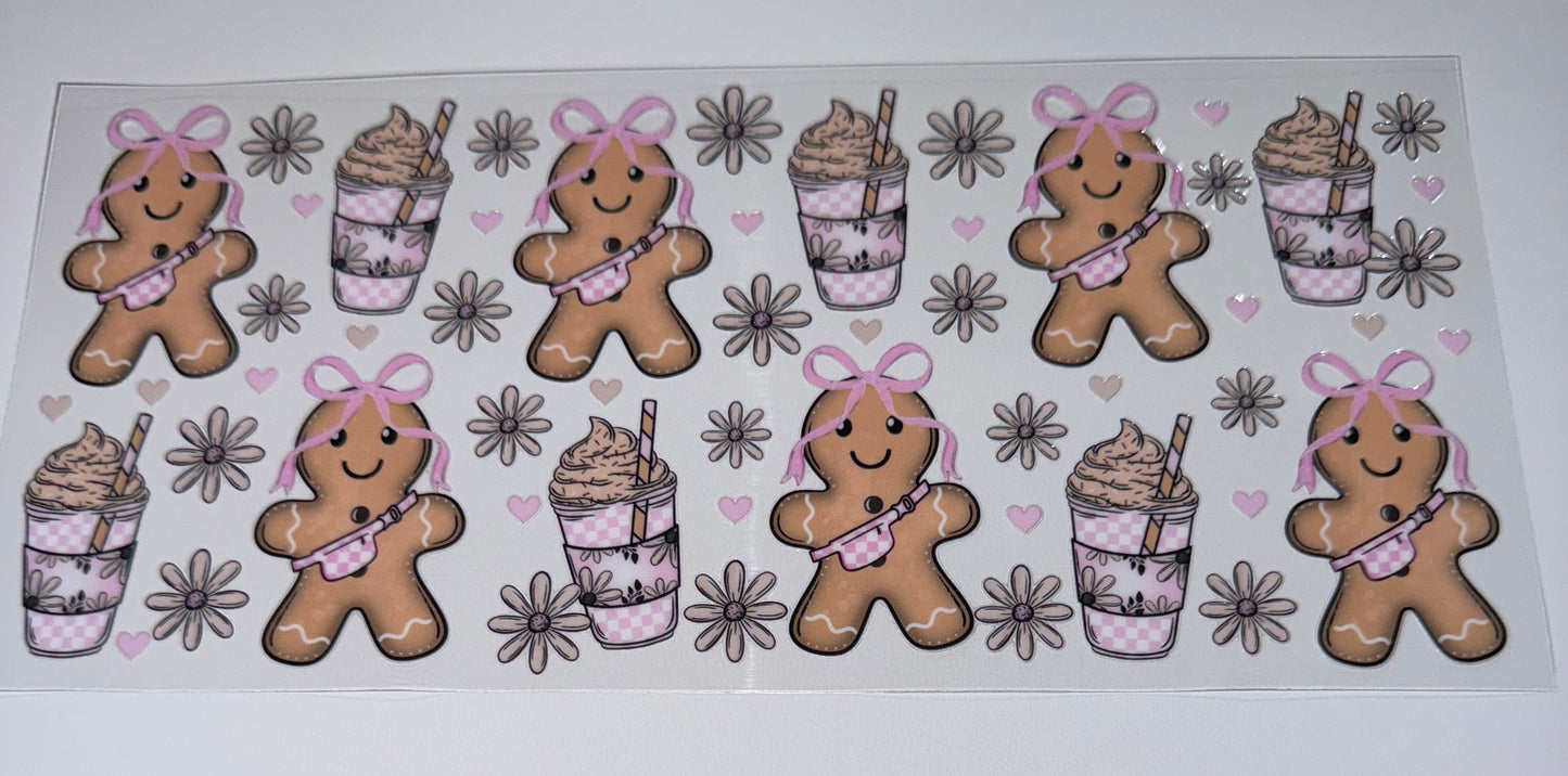 Gingerbread Coffee - 16oz UV DTF Cup Wrap