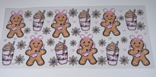 Gingerbread Coffee - 16oz UV DTF Cup Wrap