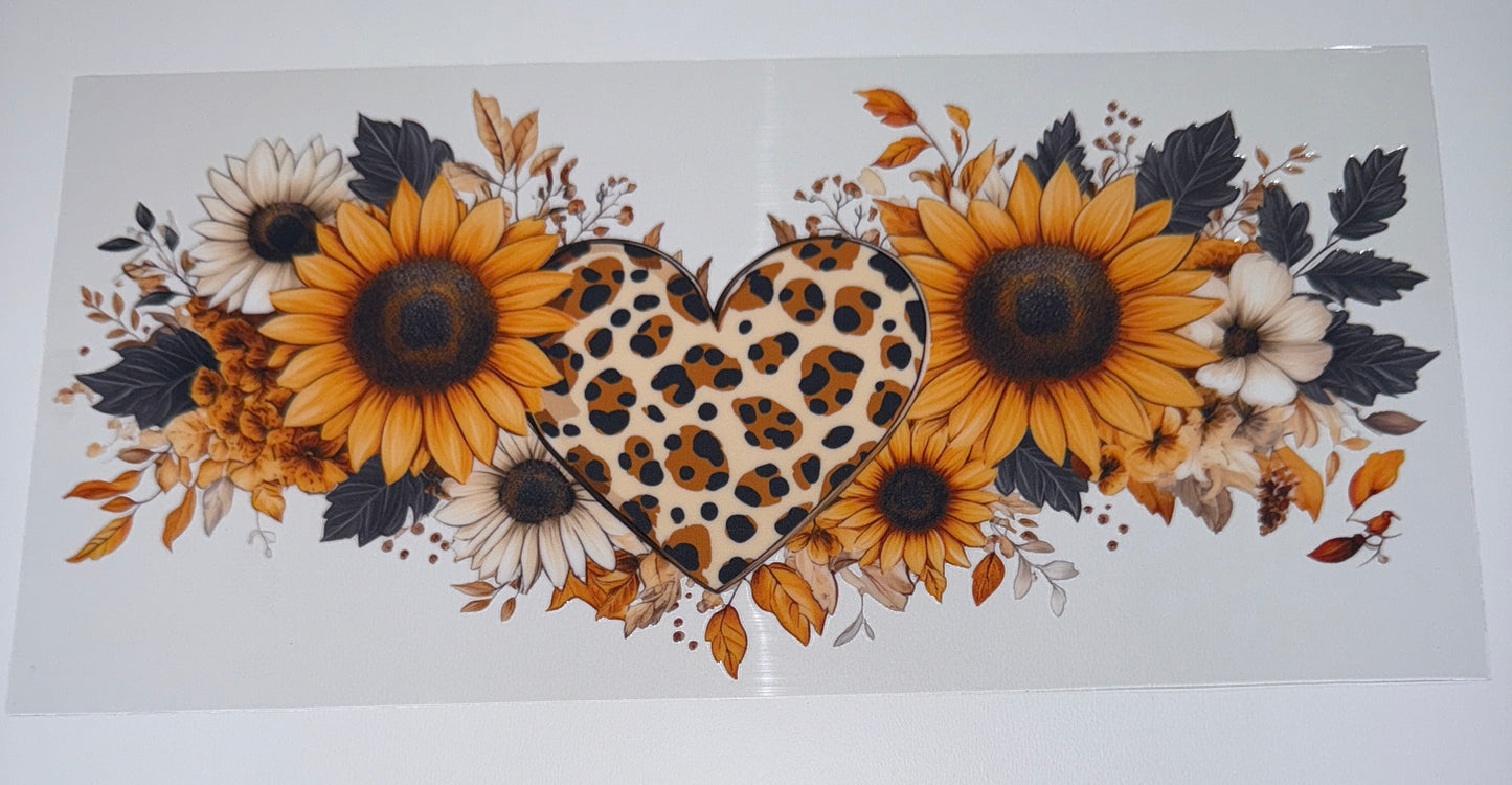Sunflower Heart - 16oz UV DTF Cup Wrap