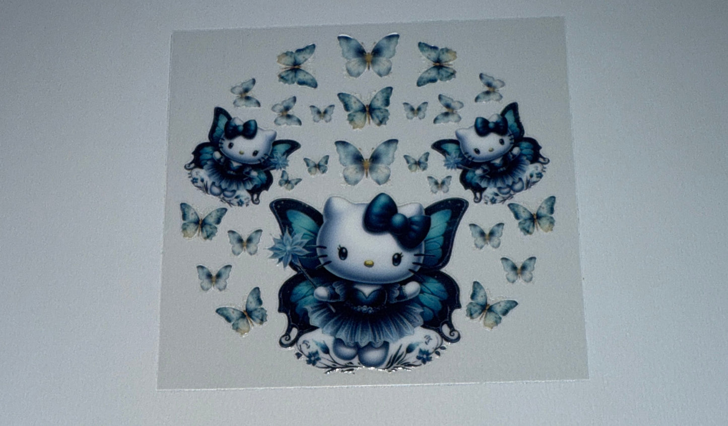 Butterfly Kitty - Circle Ornament Decal