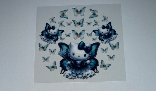 Butterfly Kitty - Circle Ornament Decal