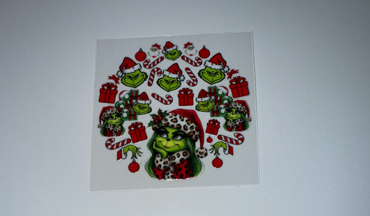 Leopard G Hat Girl - Circle Ornament Decal