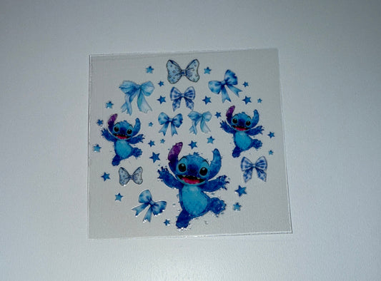 Bow Blue Guy - Circle Ornament Decal