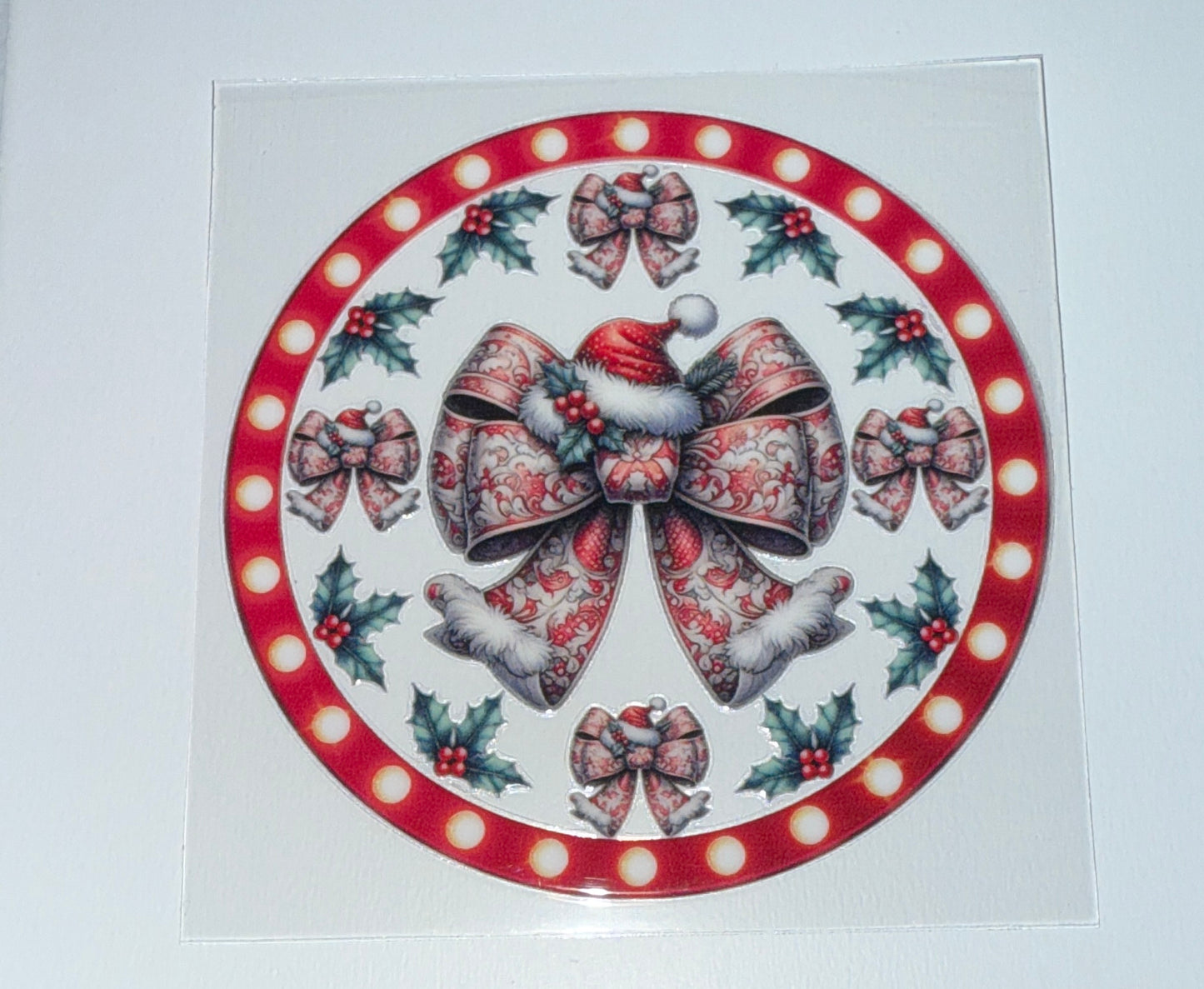 Sweater Bow - Circle Ornament Decal