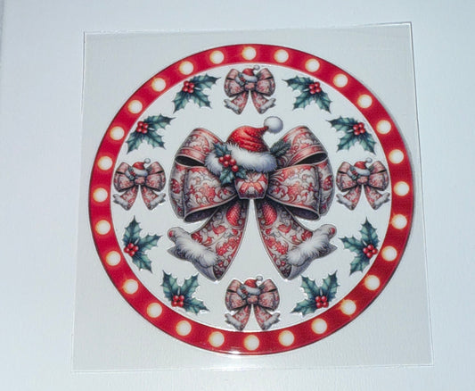 Sweater Bow - Circle Ornament Decal