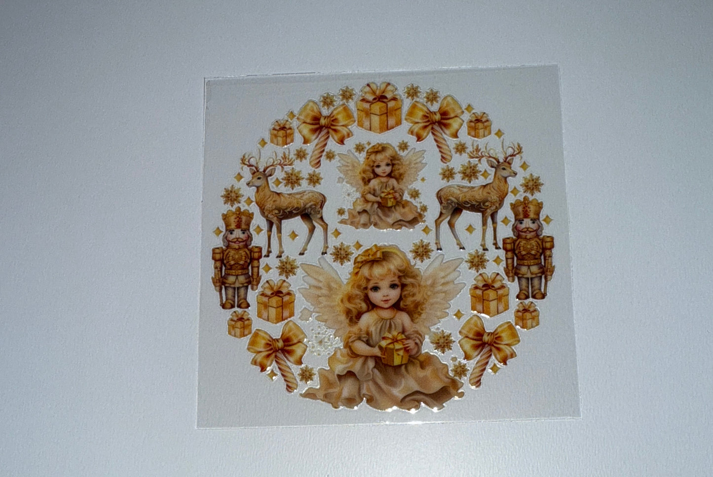 Golden Angel - Circle Ornament Decal
