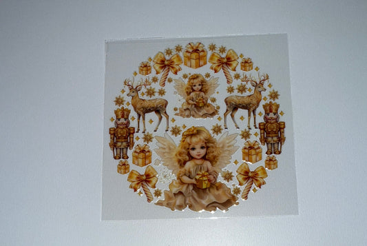 Golden Angel - Circle Ornament Decal