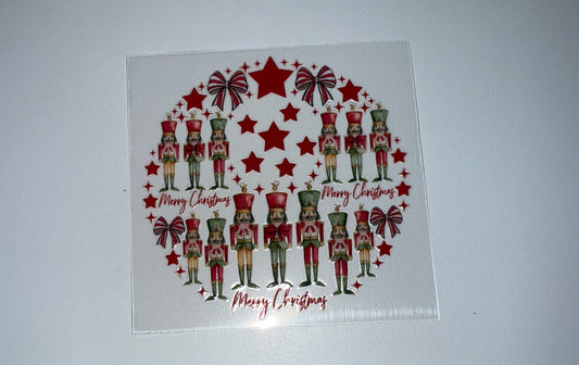 Soldier Merry Christmas - Circle Ornament Decal
