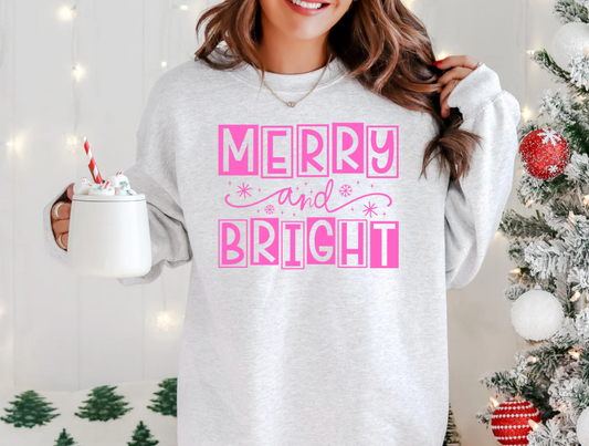 Pink Merry & Bright -  Screen Print Transfer