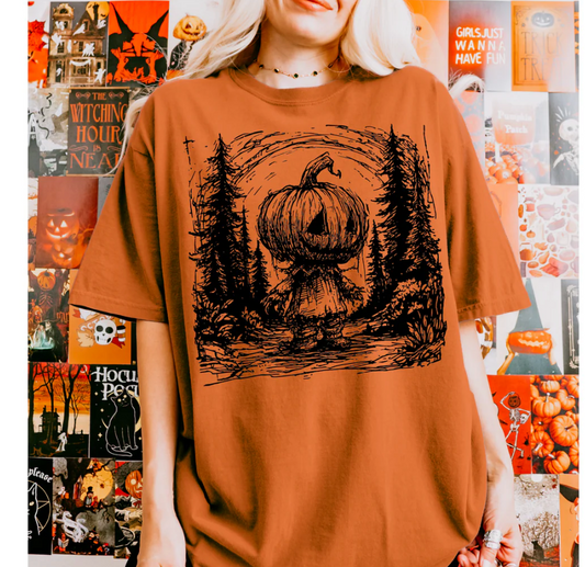 Pumpkin Forest Man - Screen Print Transfer