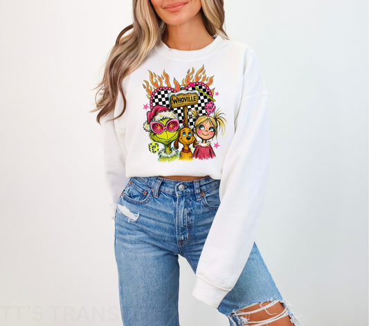 Checkered Flame Heart G - DTF TRANSFER