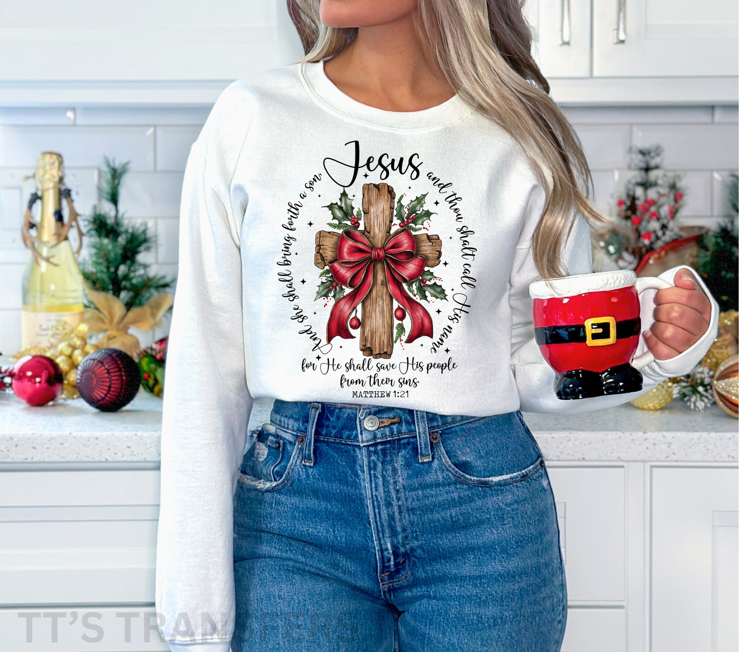 Cross with bow - DTF Transfer