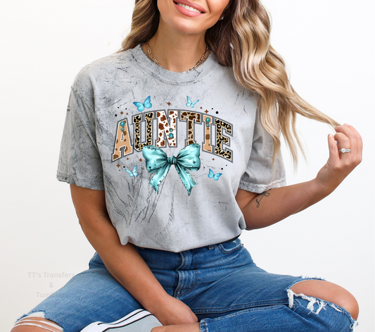 Auntie Teal Bow - DTF TRANSFER