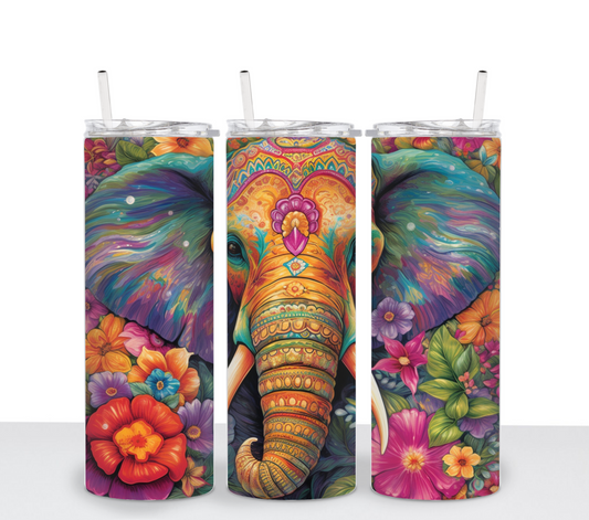 Elephant Colorful Sublimation Tumbler Transfer