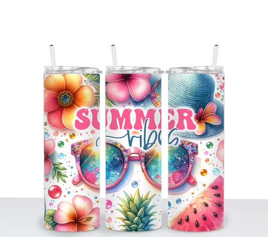 Summer Vibes Sunglasses Sublimation Tumbler Transfer