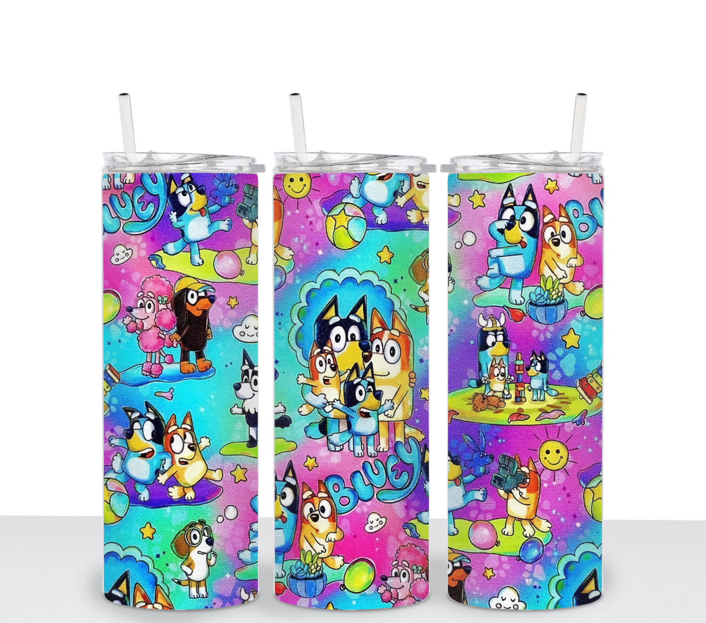 Colorful Blue Sublimation Tumbler