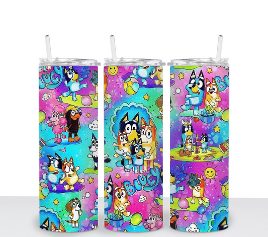 Colorful Blue Sublimation Tumbler