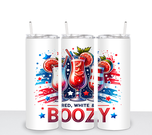 Red White Boozy Sublimation Transfer