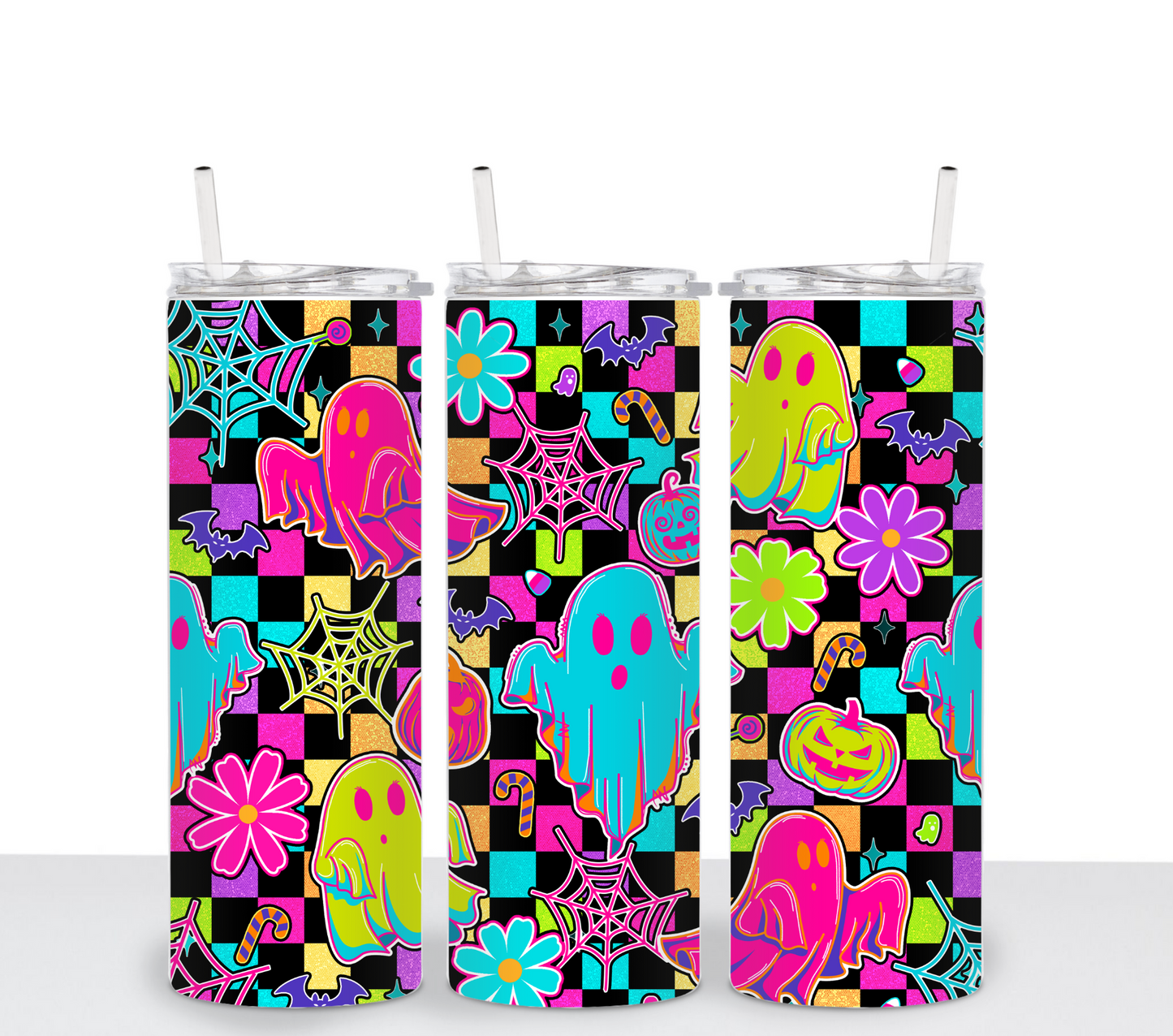 Neon Ghost Checkered