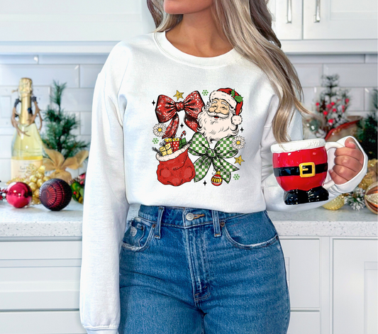 Classic Santa 2 Bows - DTF TRANSFER