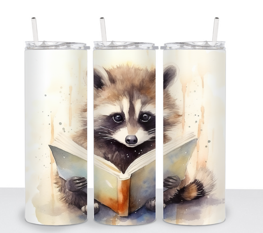 BROOK'S READING RACOON Sublimation Tumbler Transfer